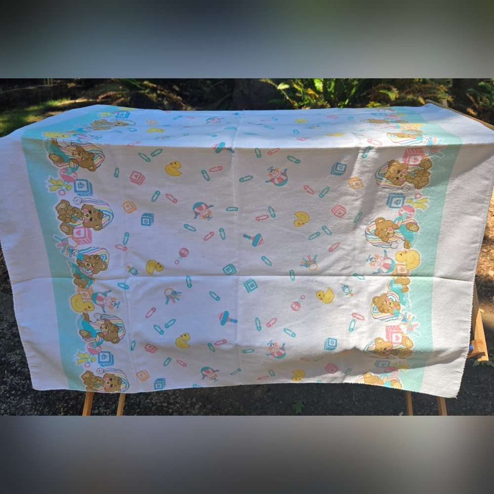 LOT 7 Vintage 1980s Flannel Baby Receiving Blankets